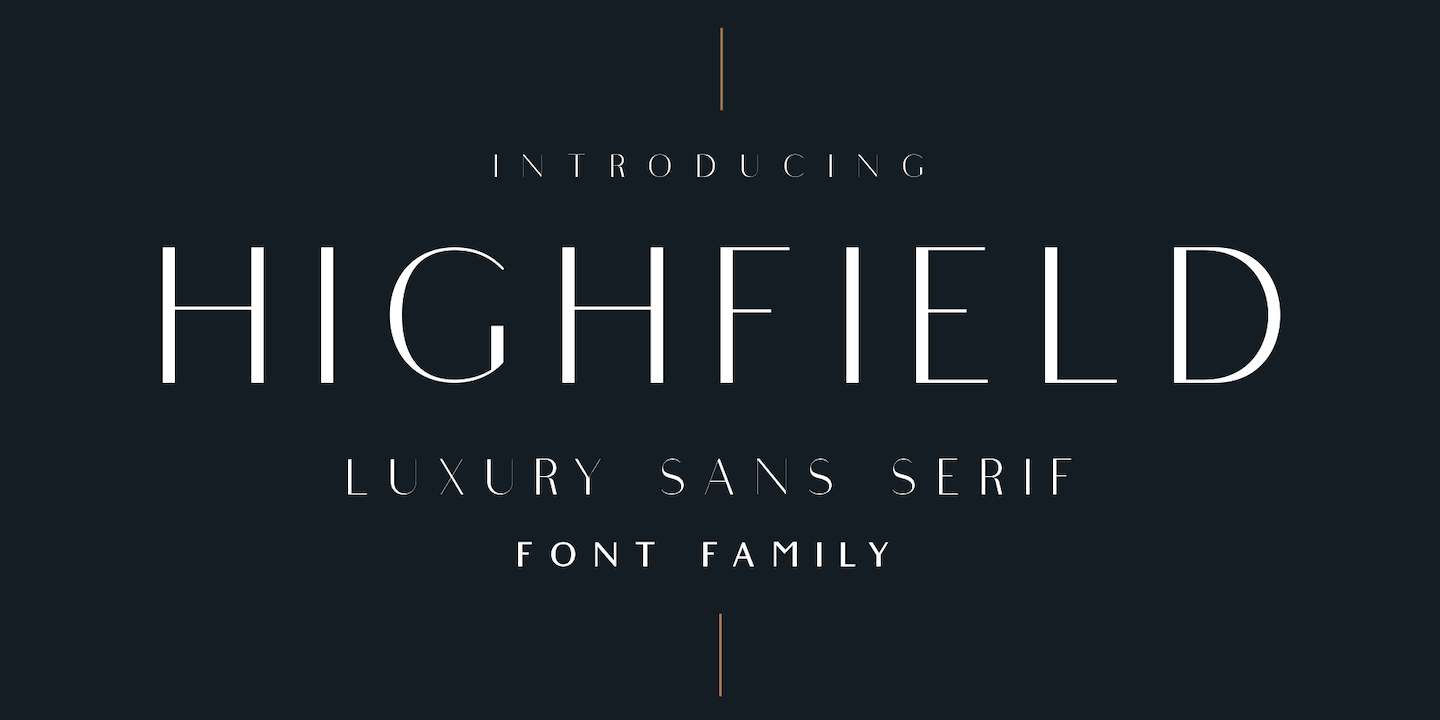 Beispiel einer Highfield Thin-Schriftart